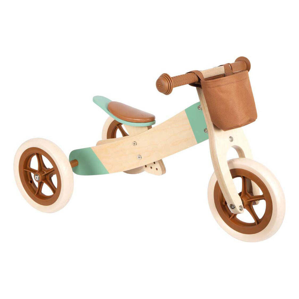Small Wooden Tricycle in Caramel Brown for Kids