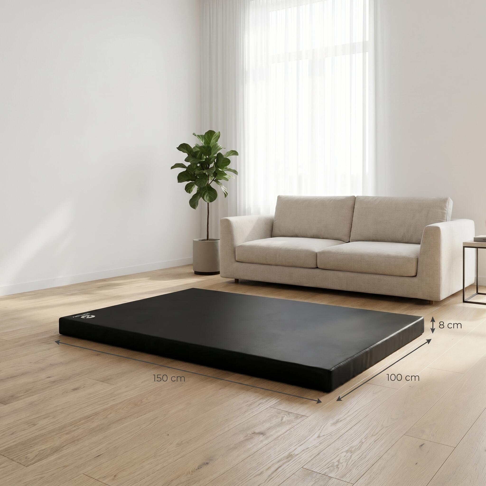 Tapete desportivo 150 x 100 x 8 cm Fitness preto, tapete de espuma Jeflex 5/7