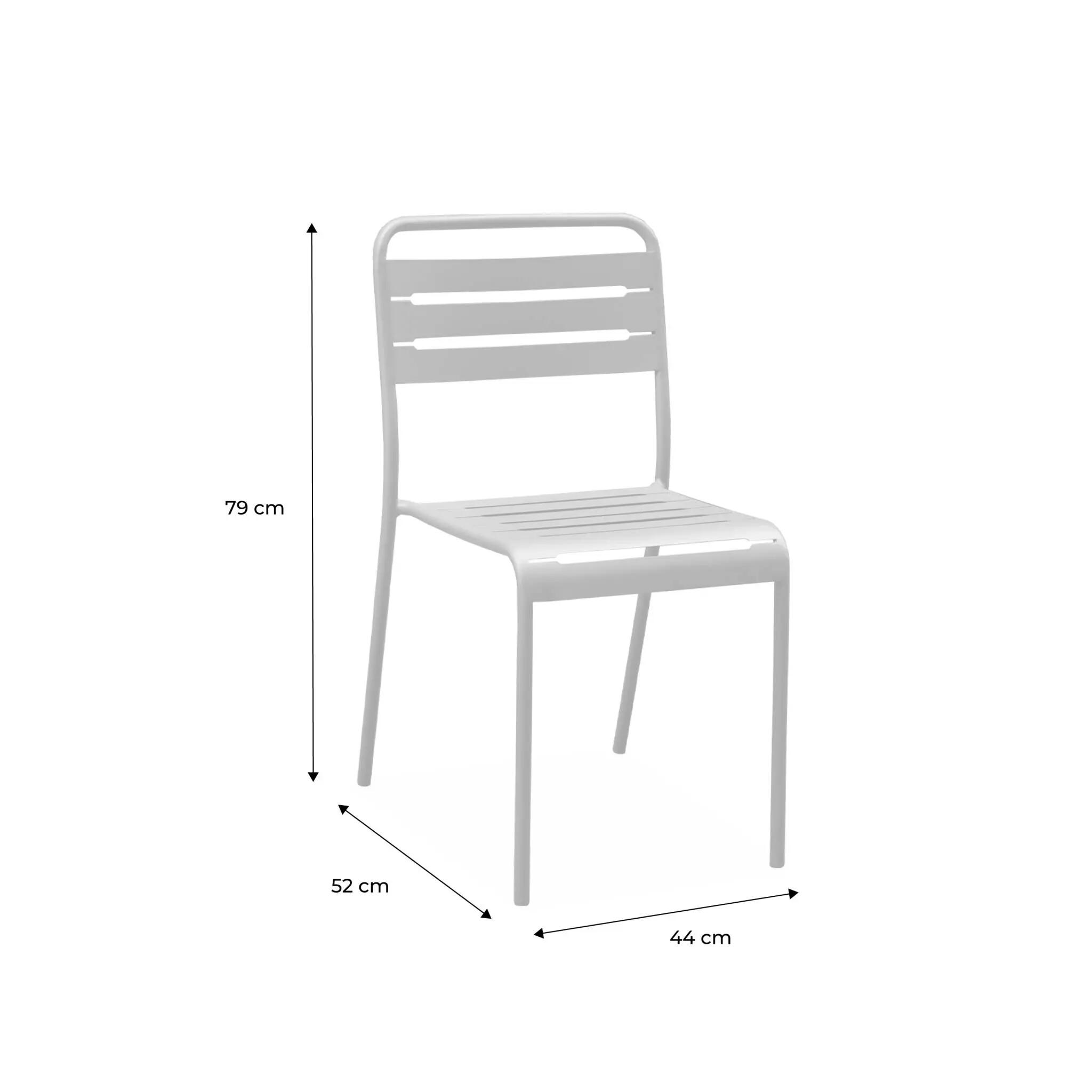 Silla de jardín bistró de acero, set de 4, Rosa tostado 5/5
