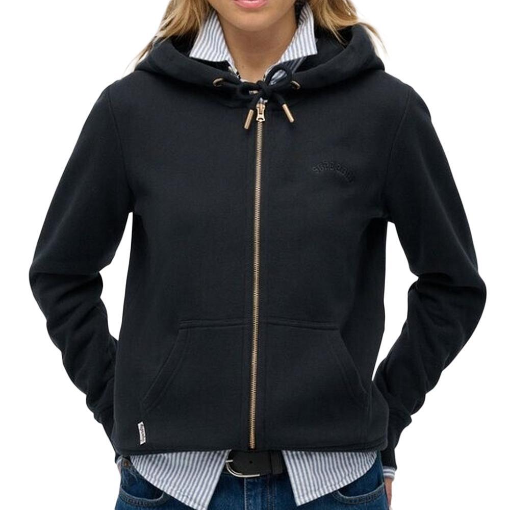 Sweat Marine Femme Superdry Essential Logo Ziphood Hb 1/2