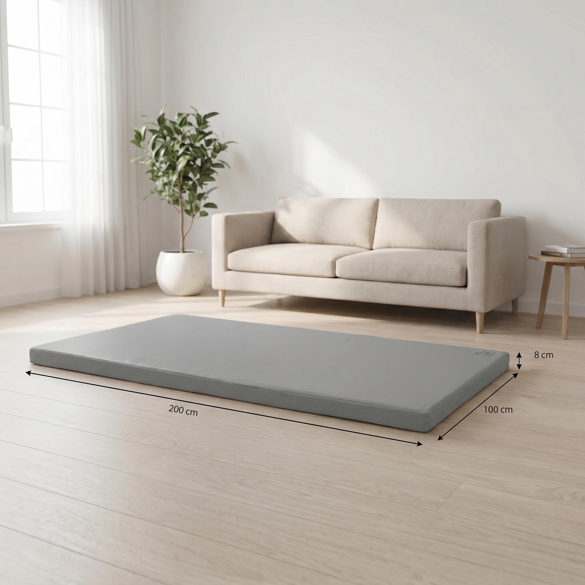 Tappetino sportivo 200 x 100 x 8 cm Fitness grigio/nero Jeflex 6/7