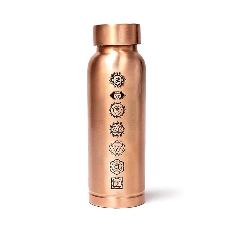 Miedziana butelka do wody Yogi & Yogini 7 Czakr 500 ml 1/3