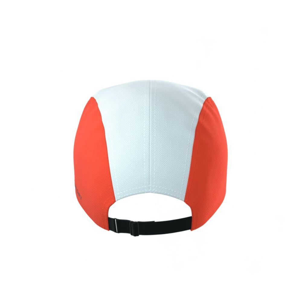 Gorra running 5 Panel Star White/ Tigerlily running Unisex Rojo Compressport 3/3