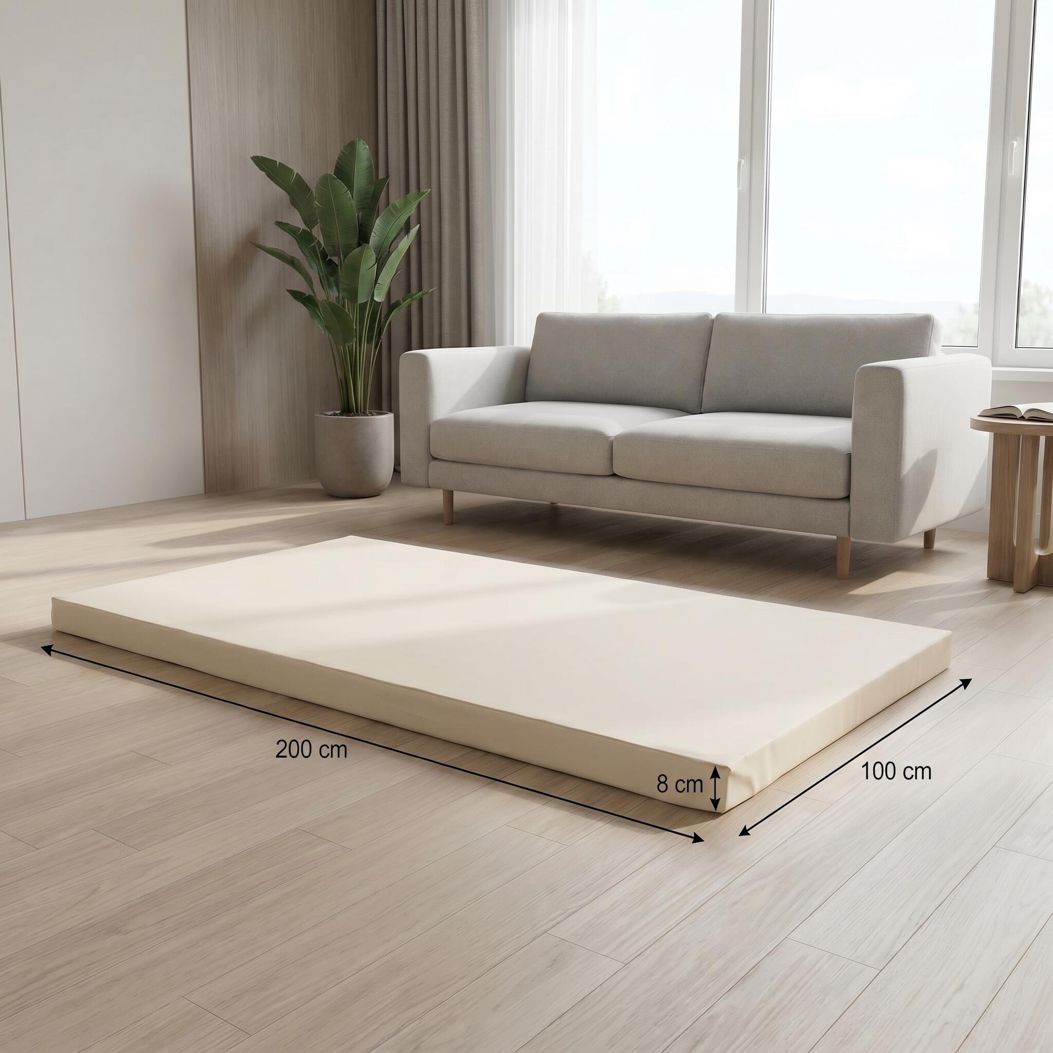 Tapete desportivo 200 x 100 x 8 cm Fitness bege/creme, tapete de espuma Jeflex 6/7