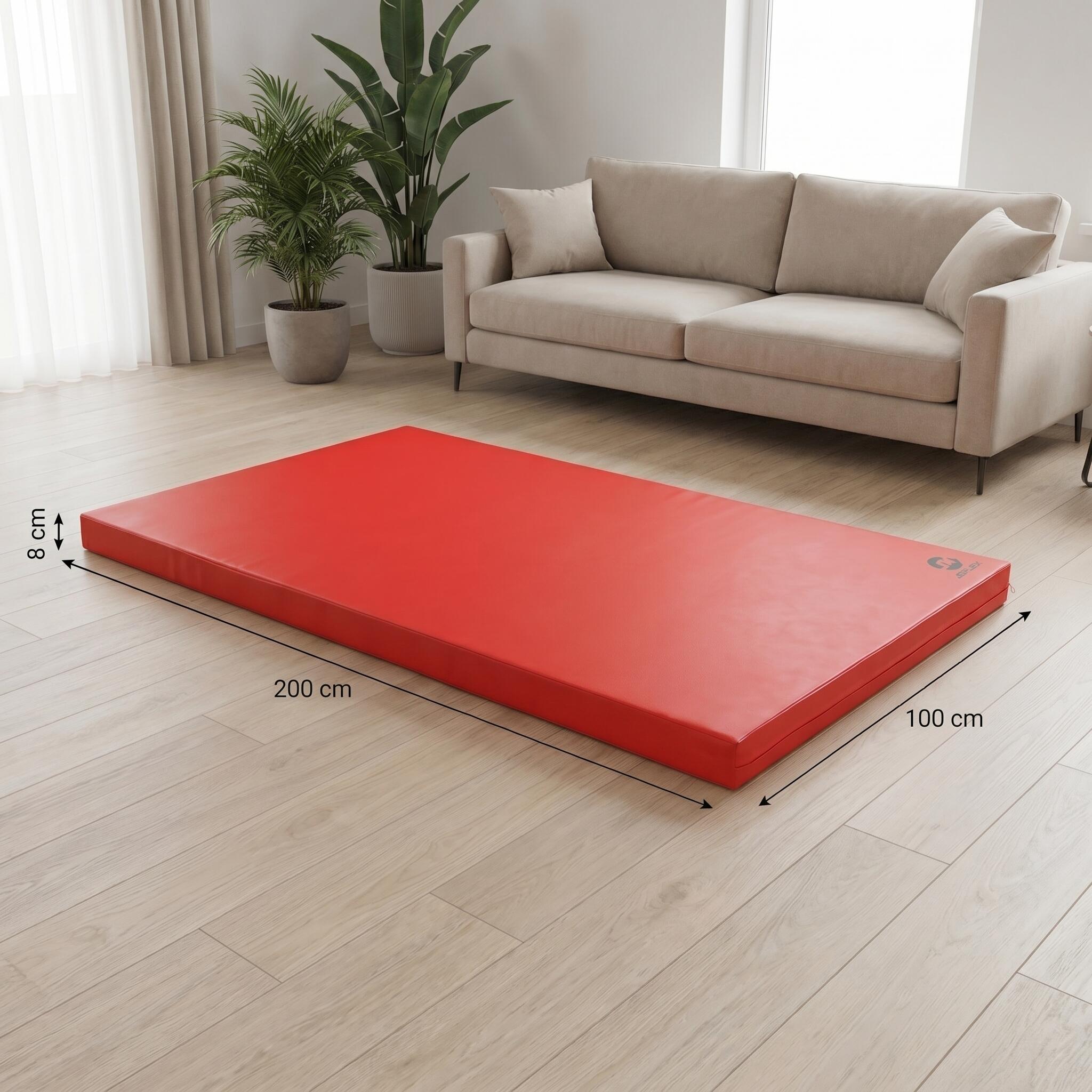 Tapete desportivo 200 x 100 x 8 cm Fitness vermelho/preto, Jeflex 5/6