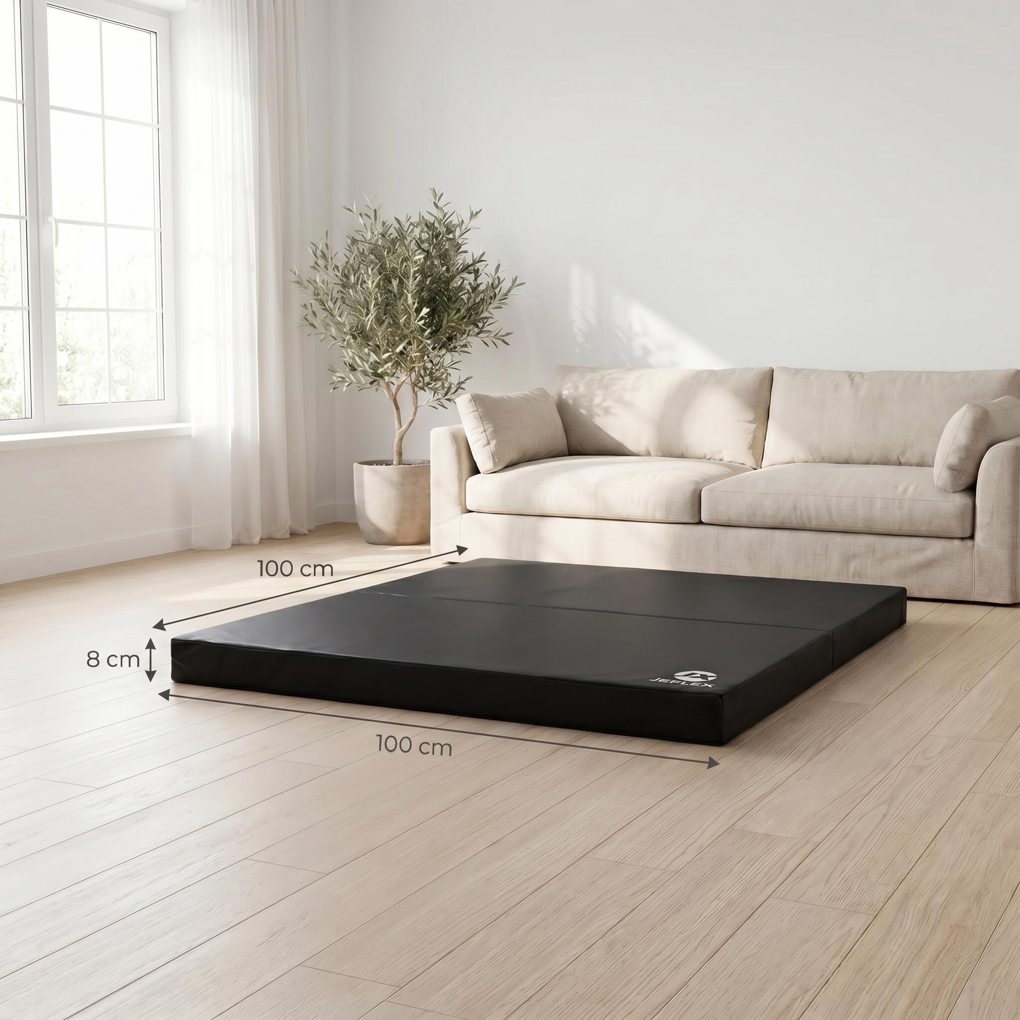 Tappetino sportivo 100 x 100 x 8 cm nero pieghevole Jeflex 6/6