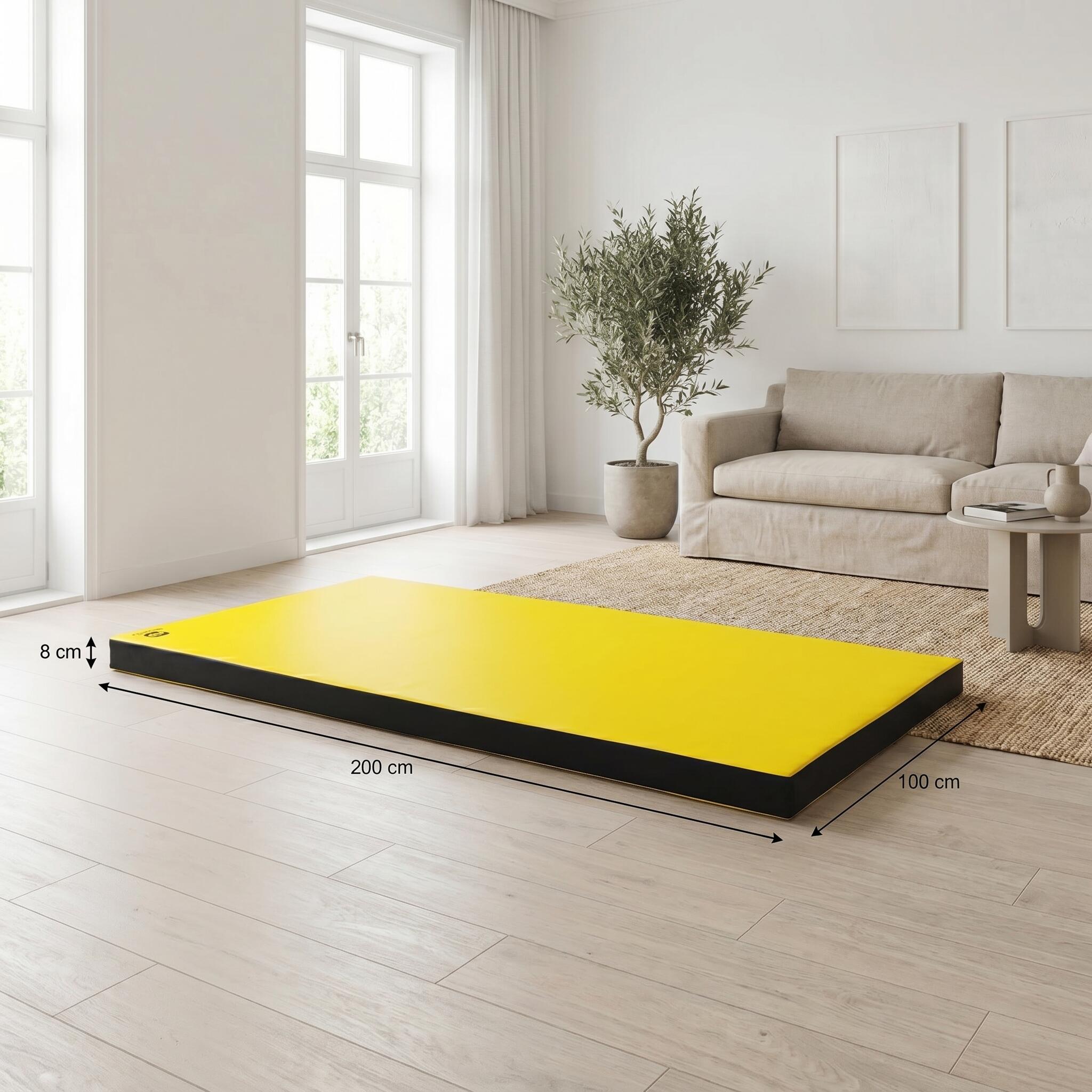 Tapete esportivo 200 x 100 x 8 cm Fitness amarelo/preto, Jeflex 6/7