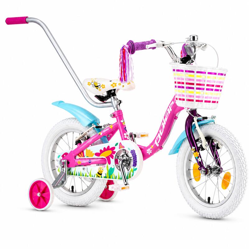 Bicicleta Copii Polar 2024 Summer - 14 Inch, Roz-Albastru