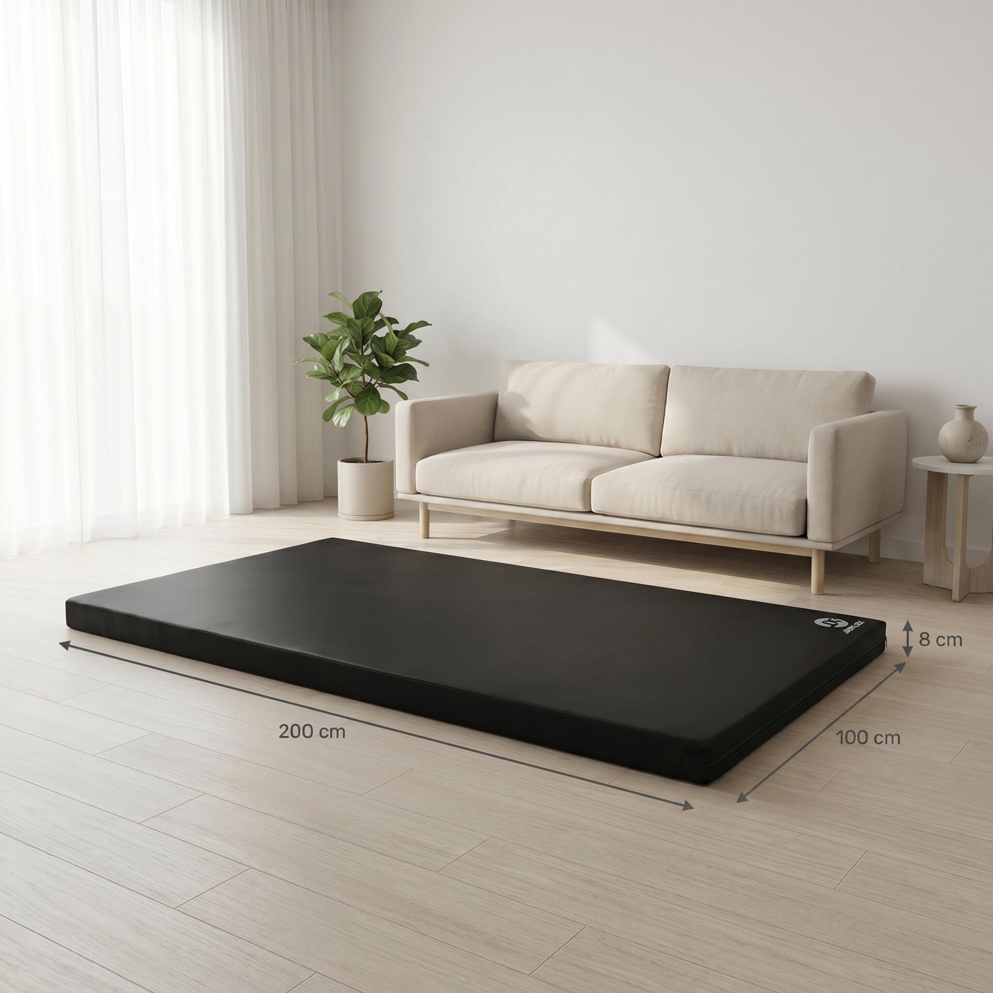 Tapis Gymnastique Enfant 100x100x10 Cm Pliable Jaune/Vert - 2 Mousse Épaisse Gym Fitness Maison Anti-Choc