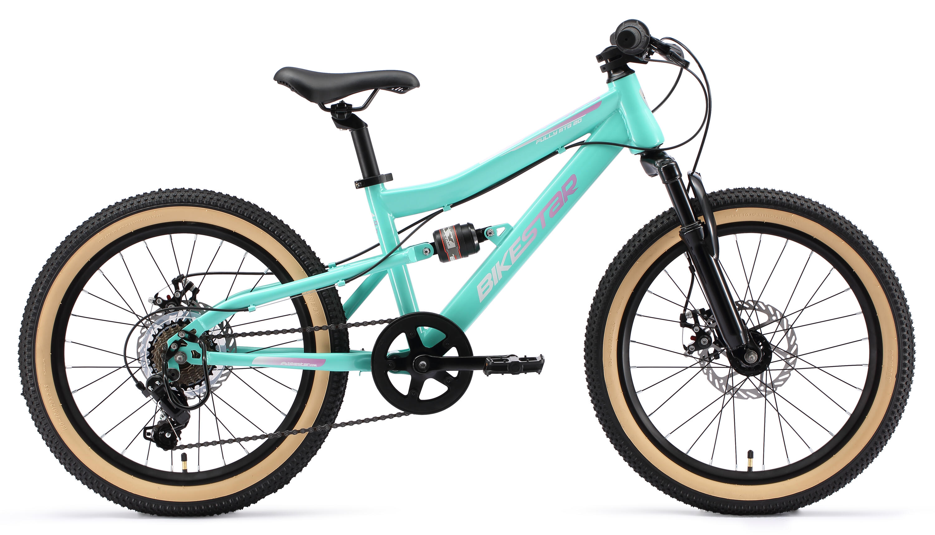 MTB 20" bici bambini 6 anni, full suspension, 7 velocità, freno a disco 2/7