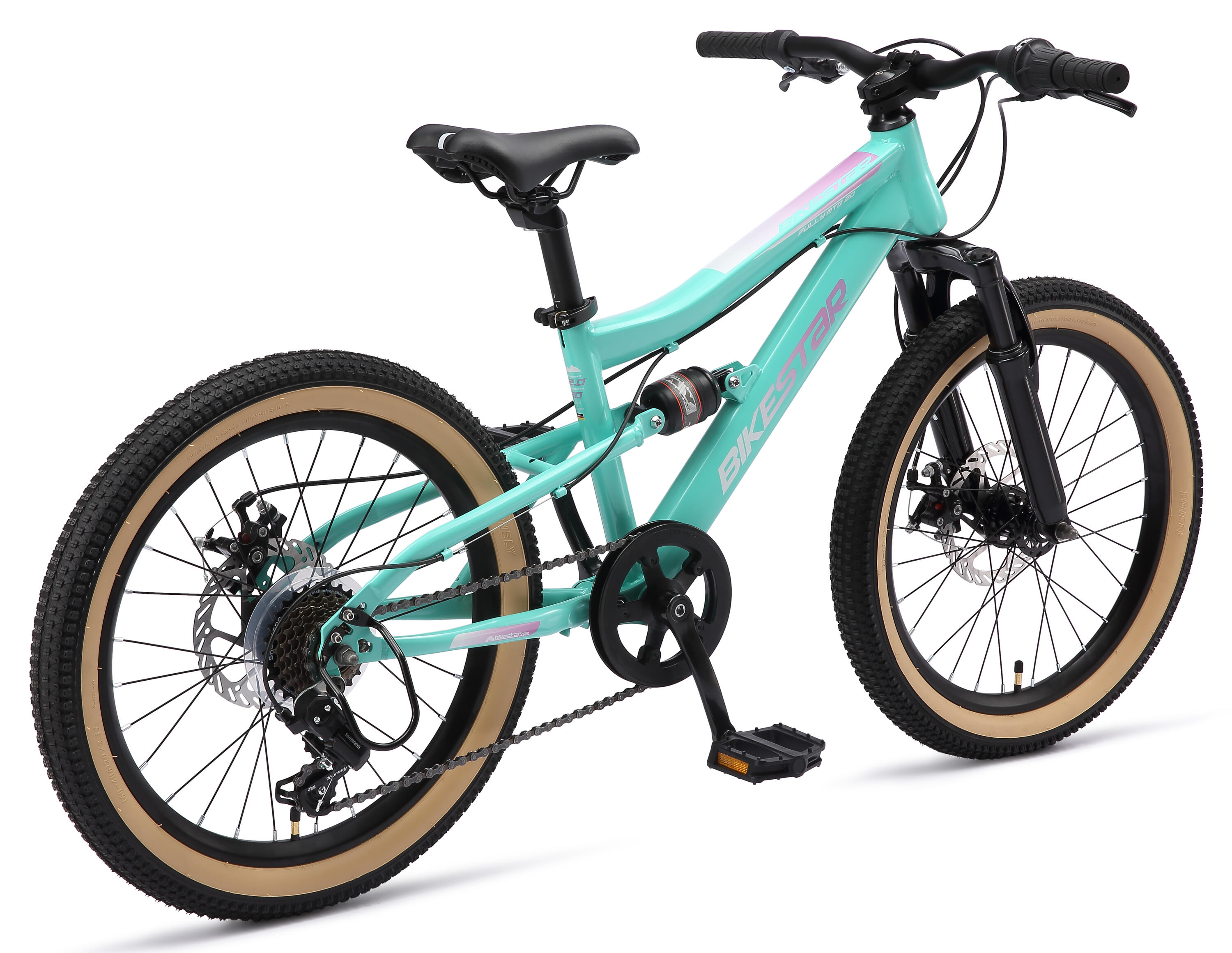 MTB 20" bici bambini 6 anni, full suspension, 7 velocità, freno a disco 4/7