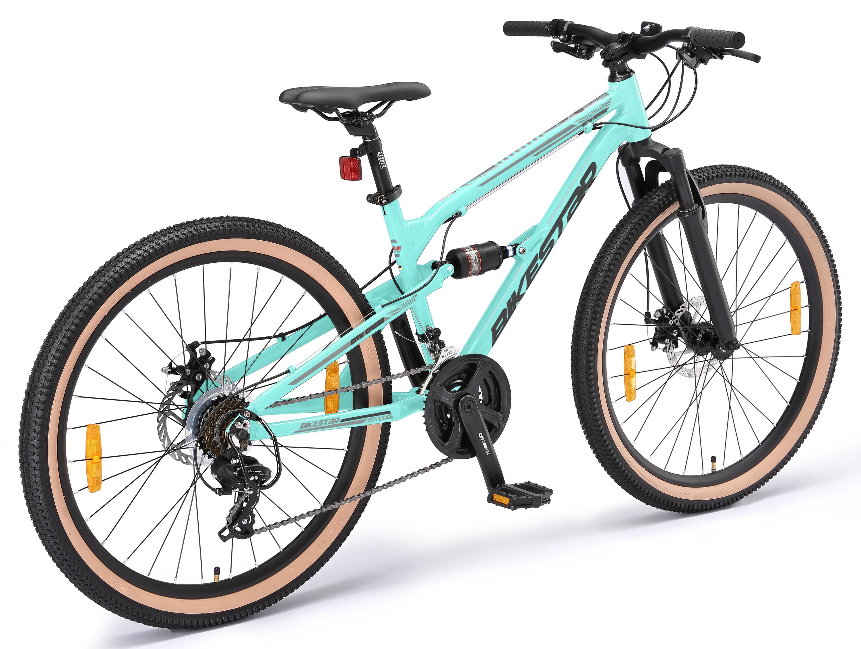 MTB fiets 26" aluminium, volledig geveerde, 21 versnellingen, schijfremmen 4/7