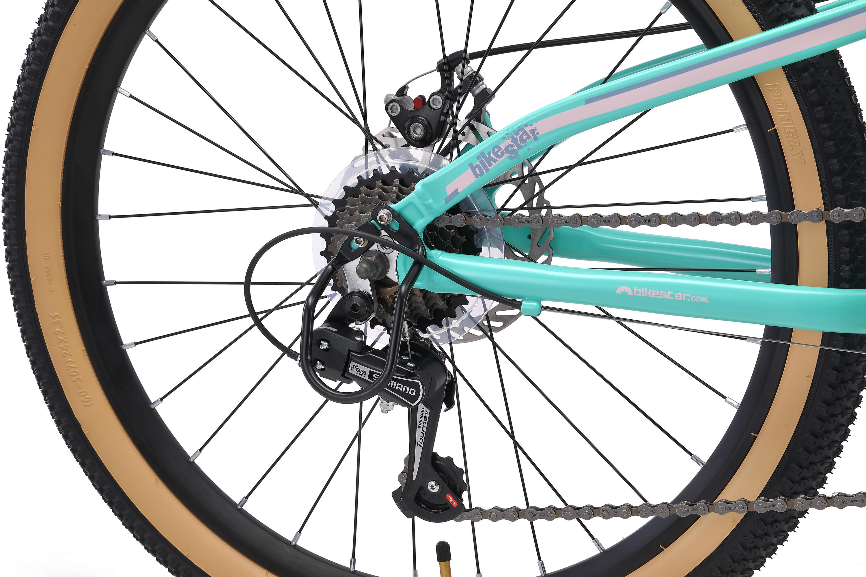MTB 24" aluminium, kinderfiets 9 jaar, hardtail, 21 versnellingen, schijfremmen 5/7