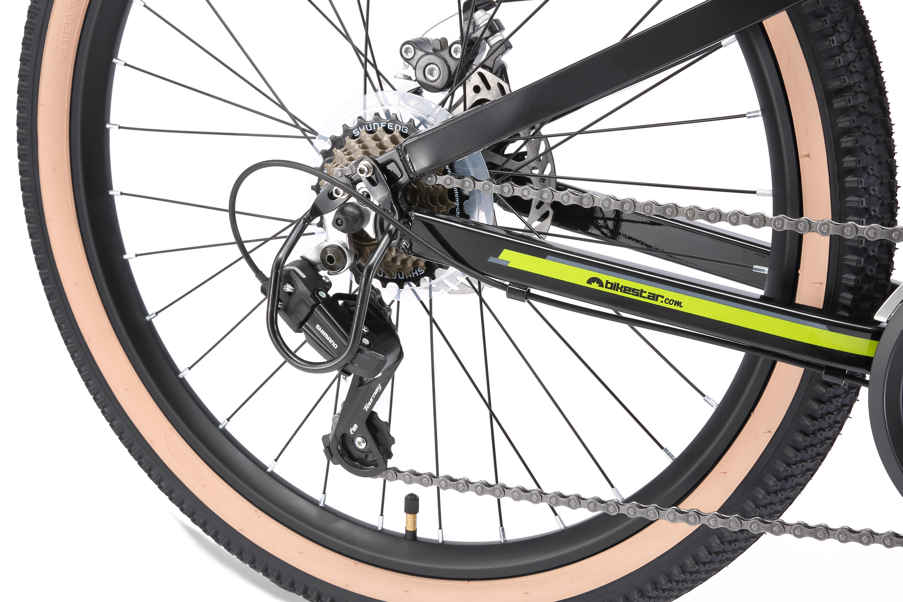 MTB 24" aluminium, kinderfiets 9 jaar, 21 versnellingen, schijfremmen 5/7
