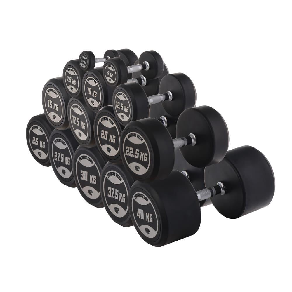 Mancuernas Redondas Musculación 35 kg Fitness Tech - Set 2 Unidades 3/7