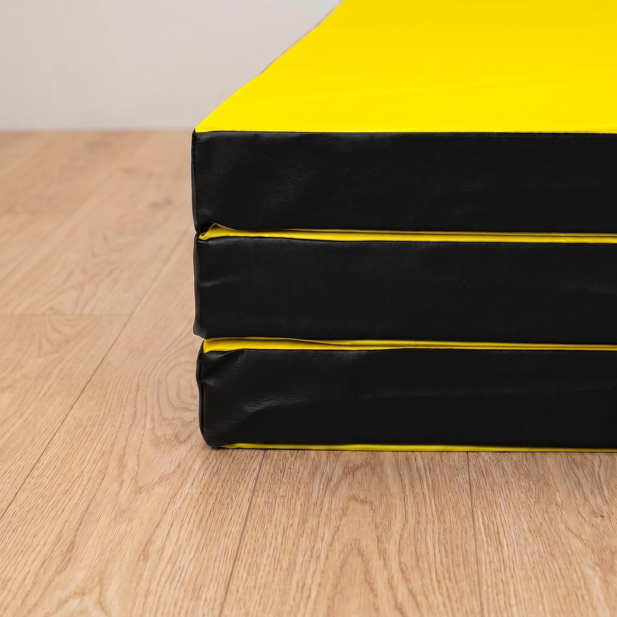 Tapis de gymnastique pliable 150 x 100 x 8 cm, couleur jaune/noir 6/7