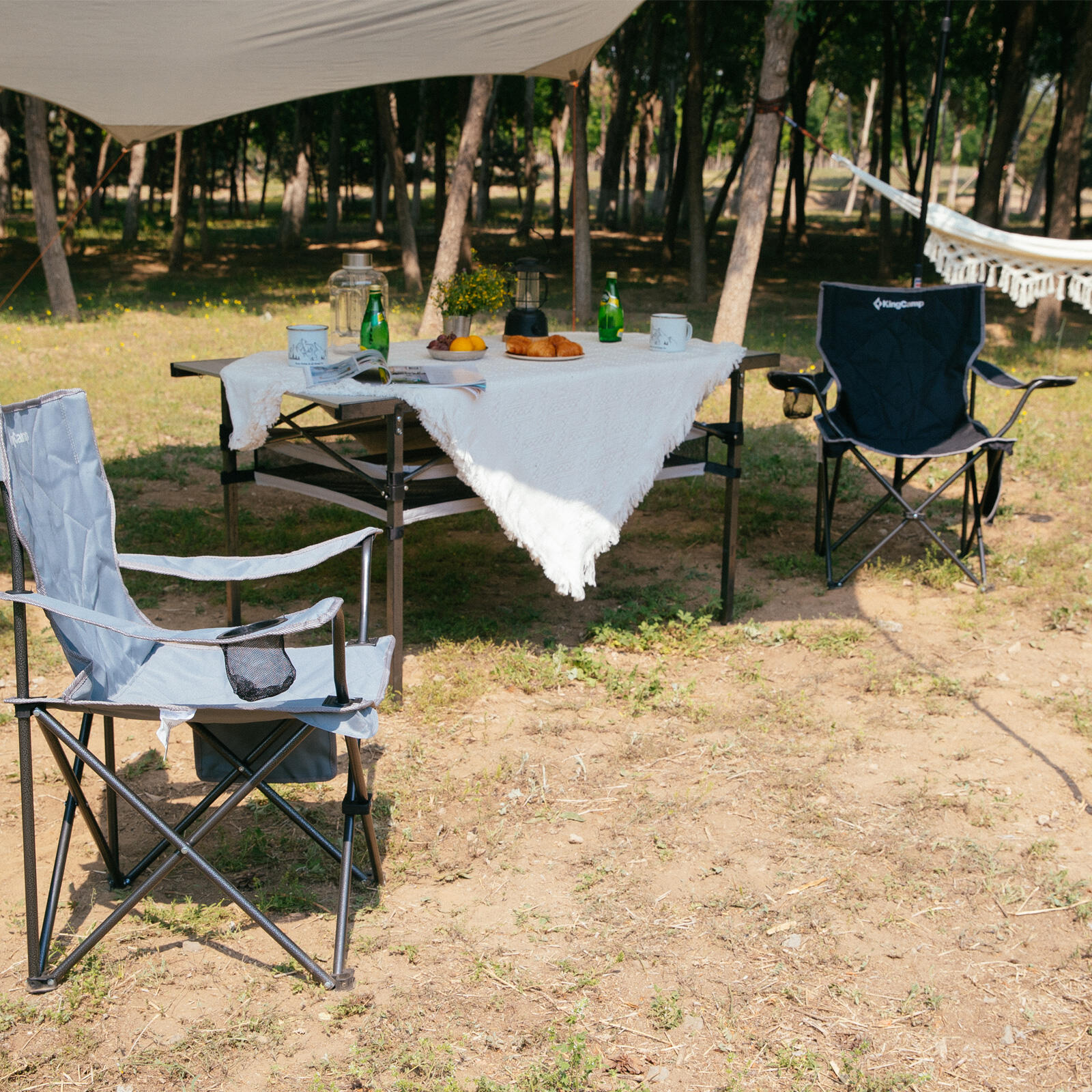 Sedia da Campeggio Tanger pieghevole XL spiaggia Acciaio leggero 120kg 7/7