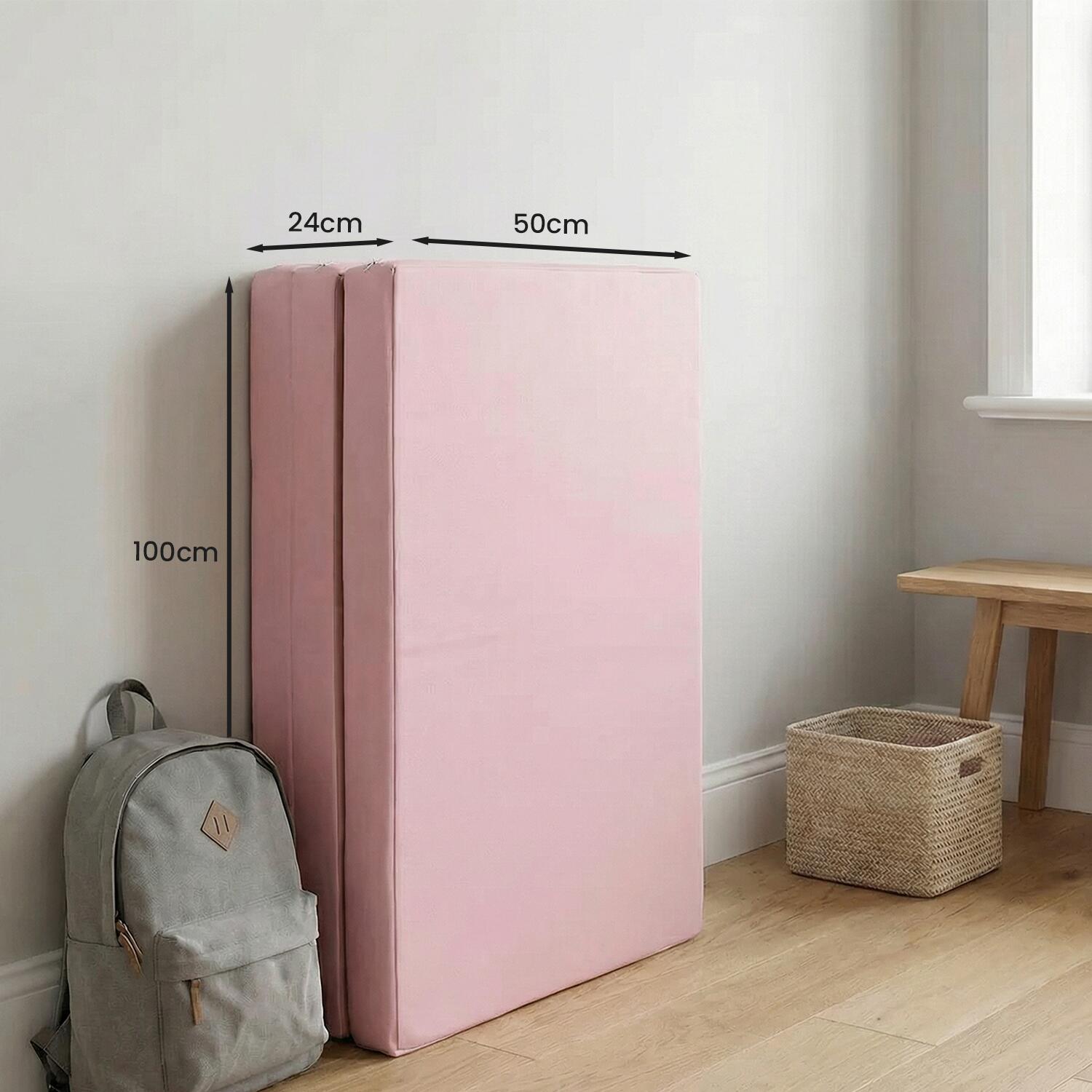 Tapis de gymnastique pliable 150 x 100 x 8 cm rose/beige 7/7