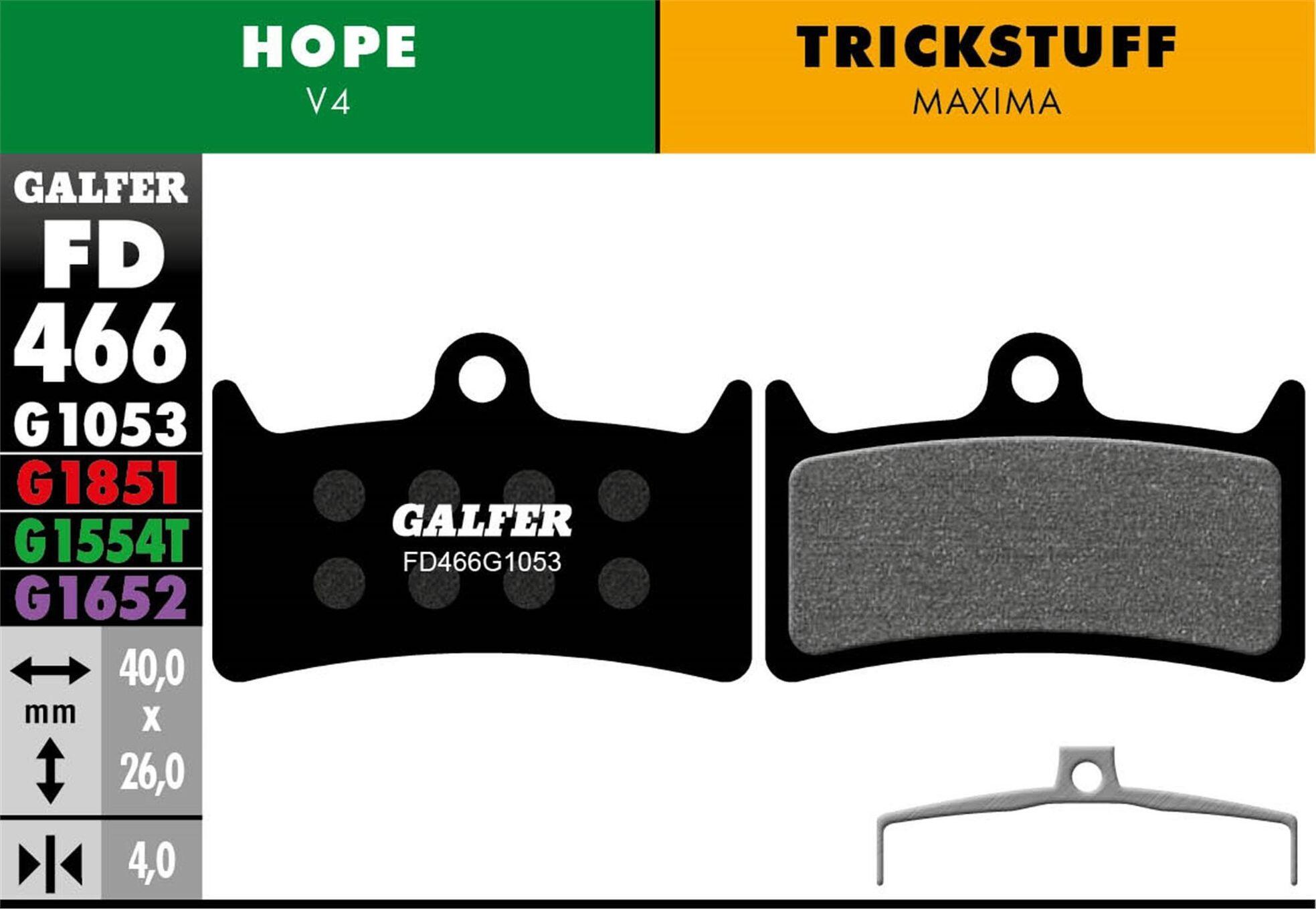 Plaquette de frein standard - Hope V4 - Noir 2/3