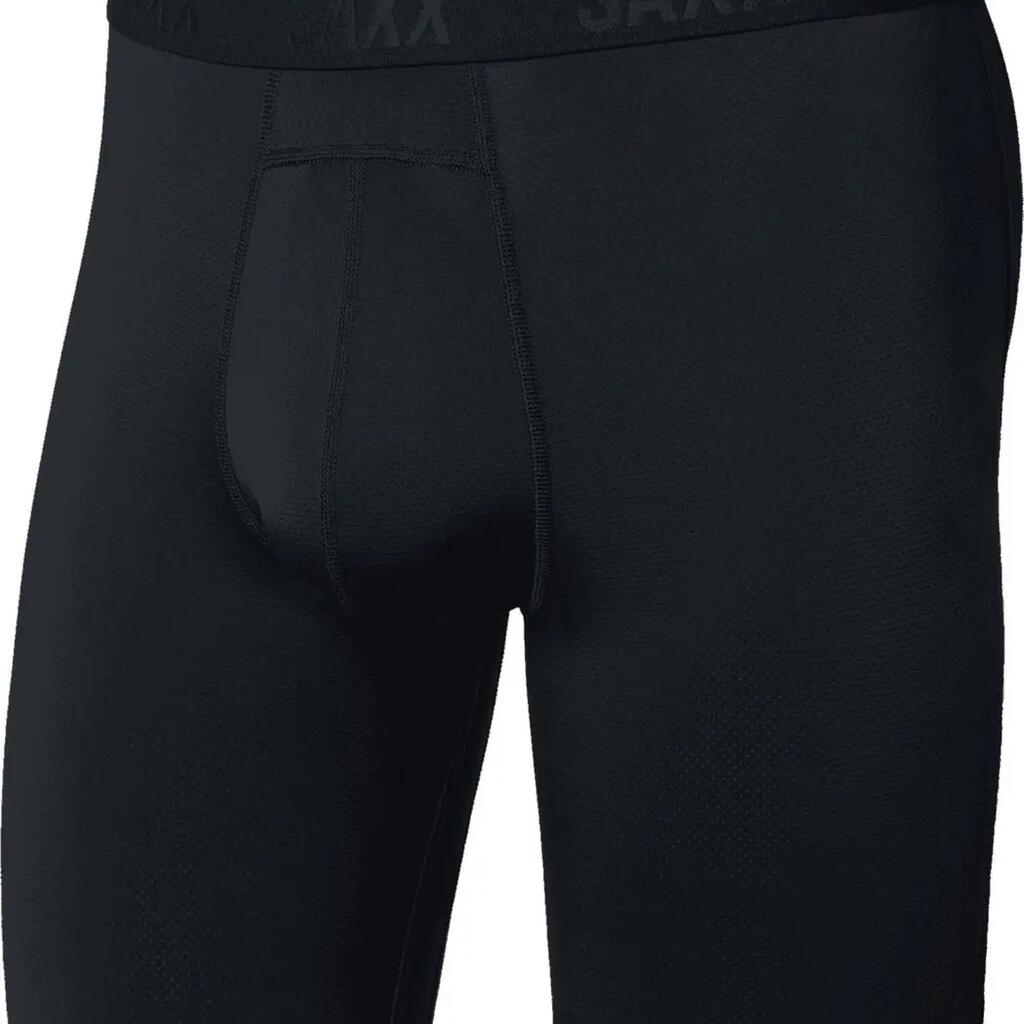 Saxx Smooth Flex Light Compression Long Brief Boxer Shorts for Men in Black