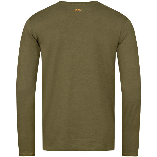 Jagd Merino Langarmshirt 160 warm Grün atmungsaktiv 4/4