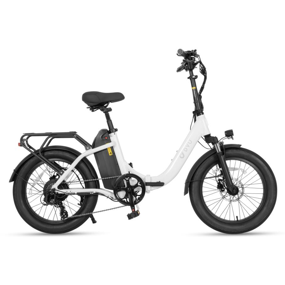 Bicicleta Elétrica DYU C9 para Adultos, Pneus Largos, Travões Hidráulicos, Bater 3/7