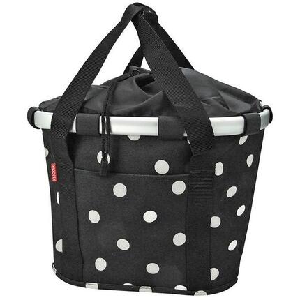 Kosz na przednie koło „Bike Basket”, czarne kropki