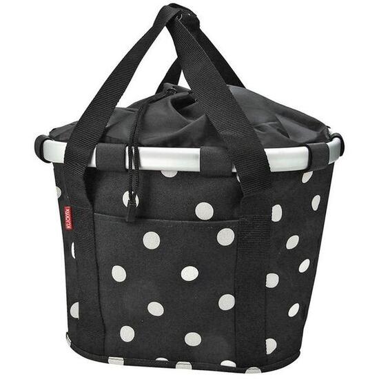 Kosz na przednie koło „Bike Basket”, czarne kropki