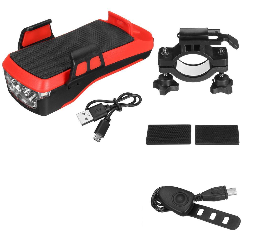Phare de vélo 550 lumens support pour téléphone batterie externe klaxon 5/5