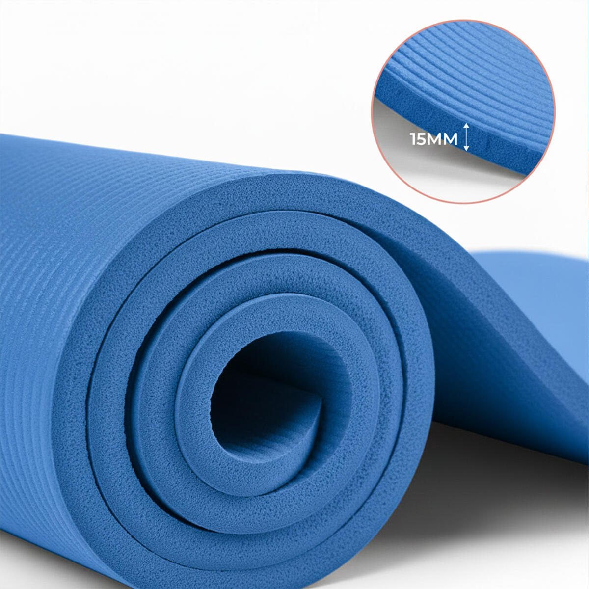 Mata do ćwiczeń i jogi NBR 1,5 cm, 182 × 60 cm, z paskiem do noszenia 3/7