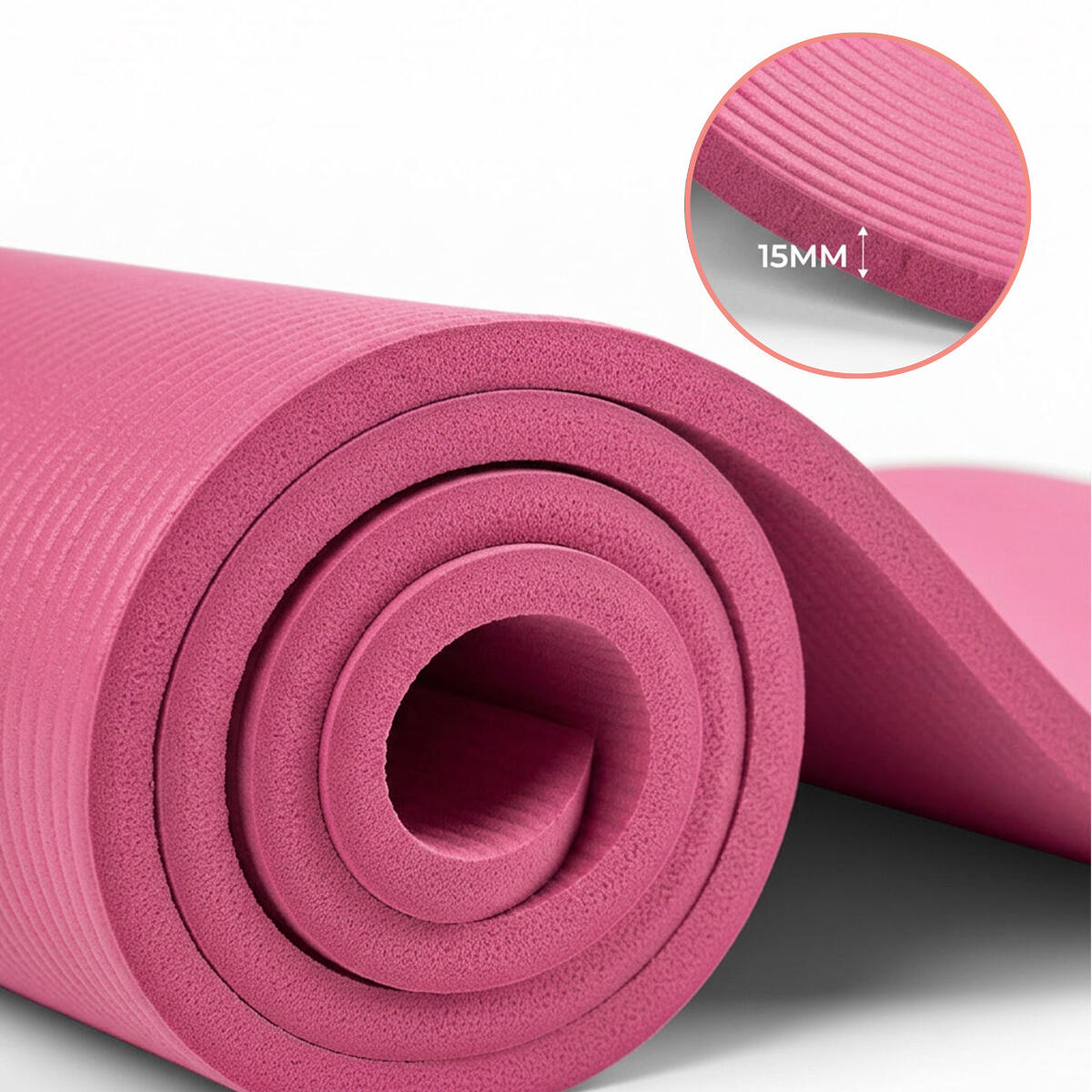 Mata do ćwiczeń i jogi NBR 1,5 cm z uchwytem Fit.me 3/7