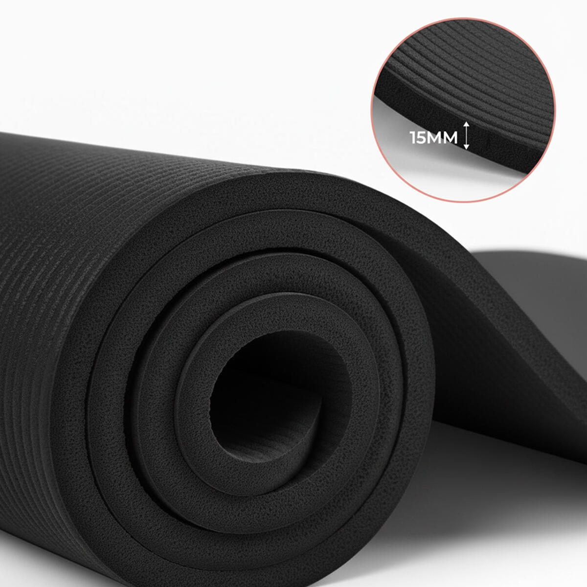 Mata do ćwiczeń i jogi NBR 1,5 cm z uchwytem Fit.me 3/7