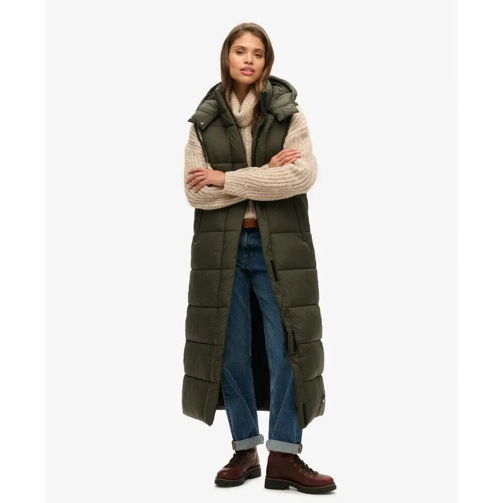Lange Daunenweste mit Kapuze, Damen Superdry Ripstop 2/4