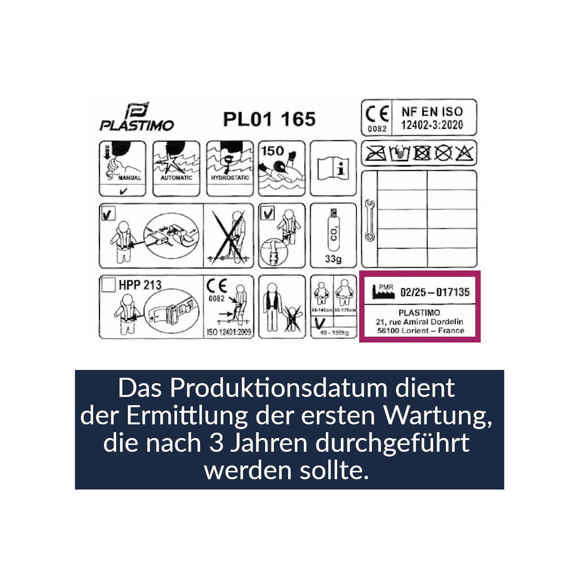 Lot de 2 gilets de sauvetage automatiques 165N ISO avec harnais, rouge 7/7