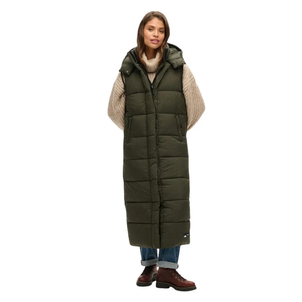 Lange Daunenweste mit Kapuze, Damen Superdry Ripstop 1/4