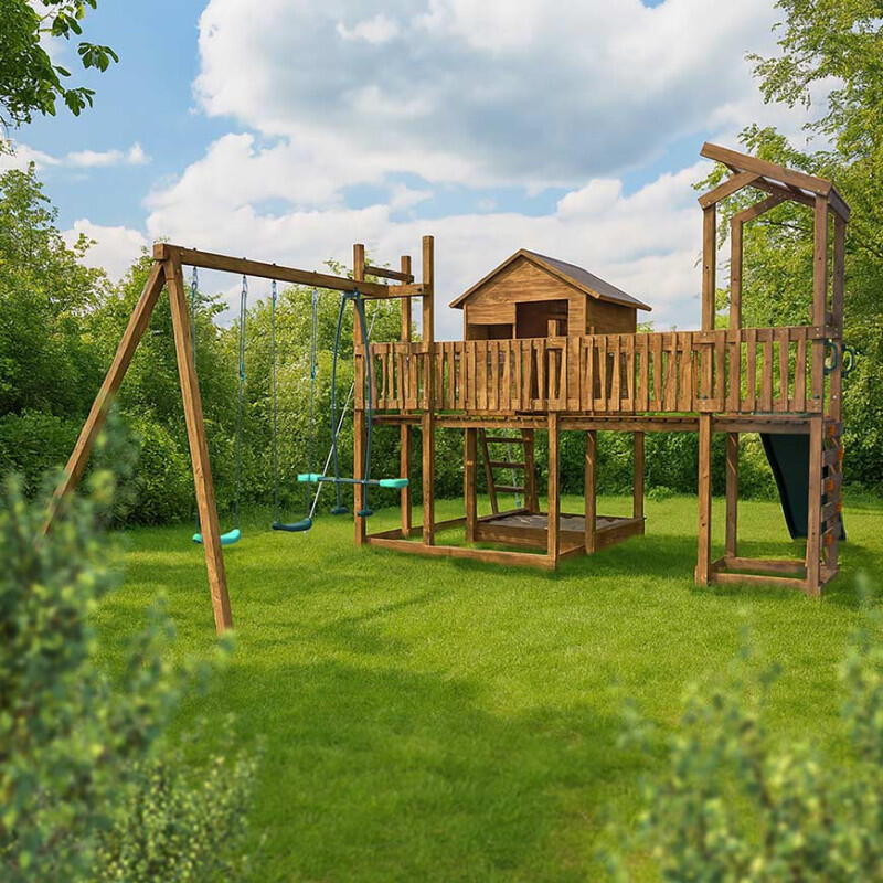 Aire de jeux avec cabane et toboggan COTTAGE FUNNY 3/5