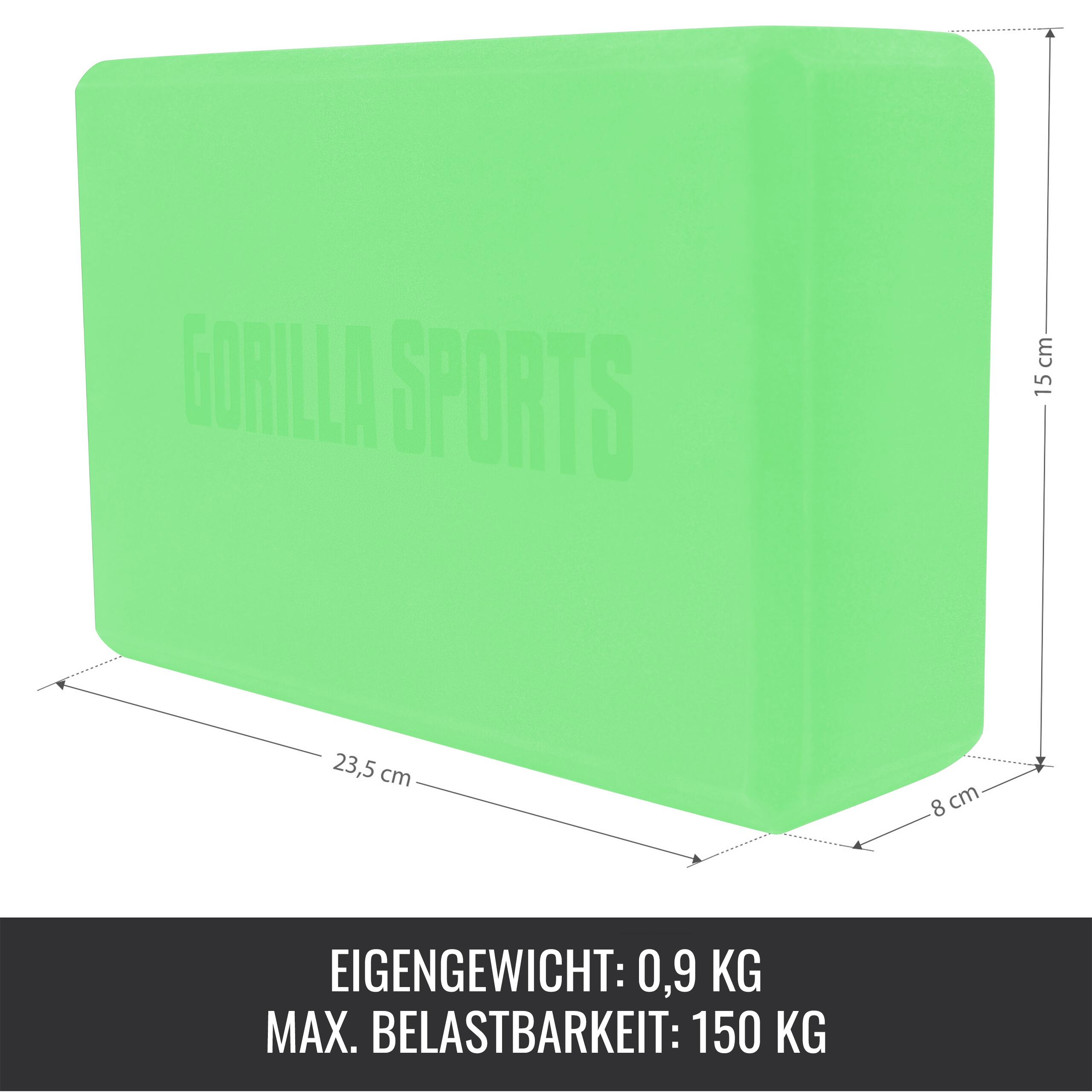 Gorilla Sports Yoga Blok - Yoga - Pilates - Groen 5/7