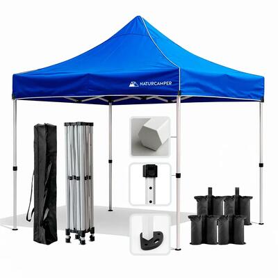 Gazebo Pieghevole 3x3m Blu Impermeabile Giardino Eventi Acciaio Esagonale UPF