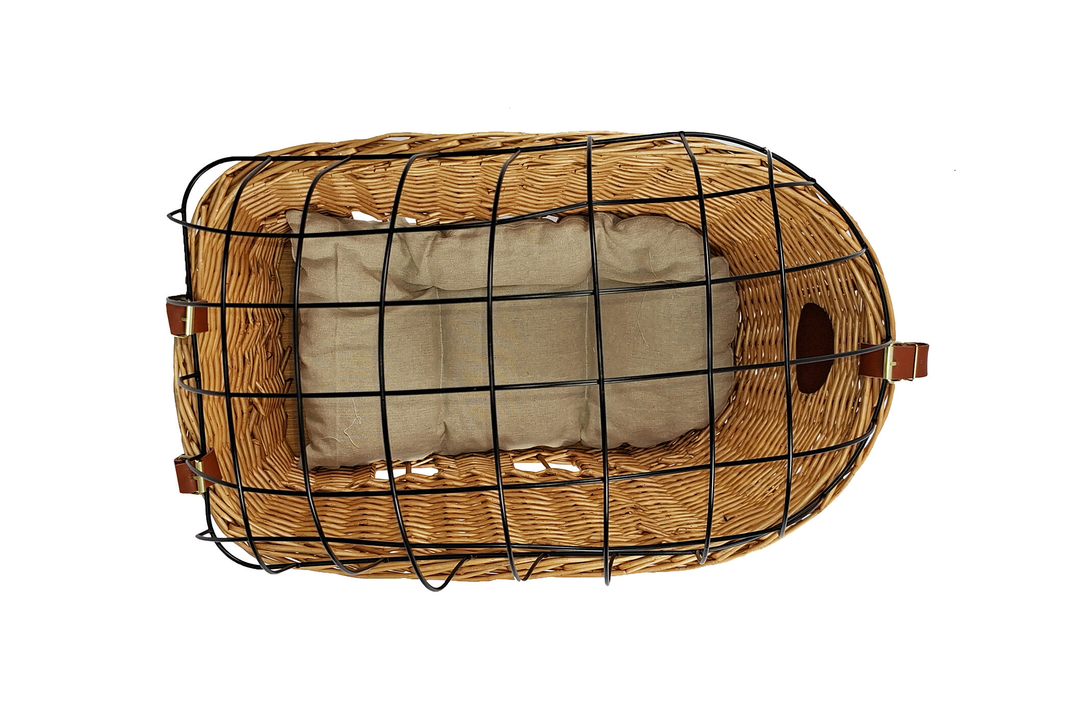 Hinterer Fahrradkorb aus Weide für Hund, Katze zur Befestigung am Gepäckträger 5/7