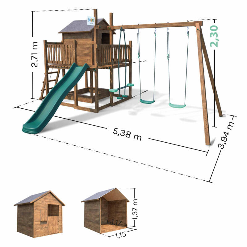 Aire de jeux pour enfant maisonnette avec portique - COTTAGE 4/5