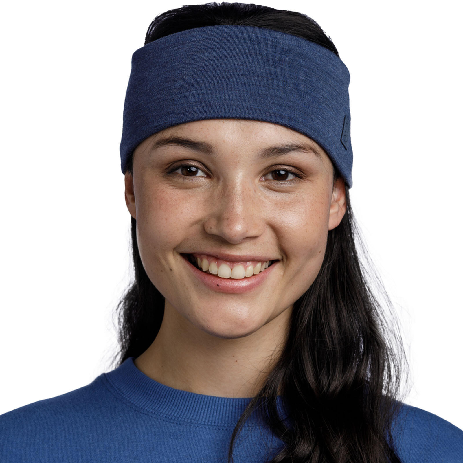 Fascia Buff Merino Wide Headband, tinta unita, grigio 4/7