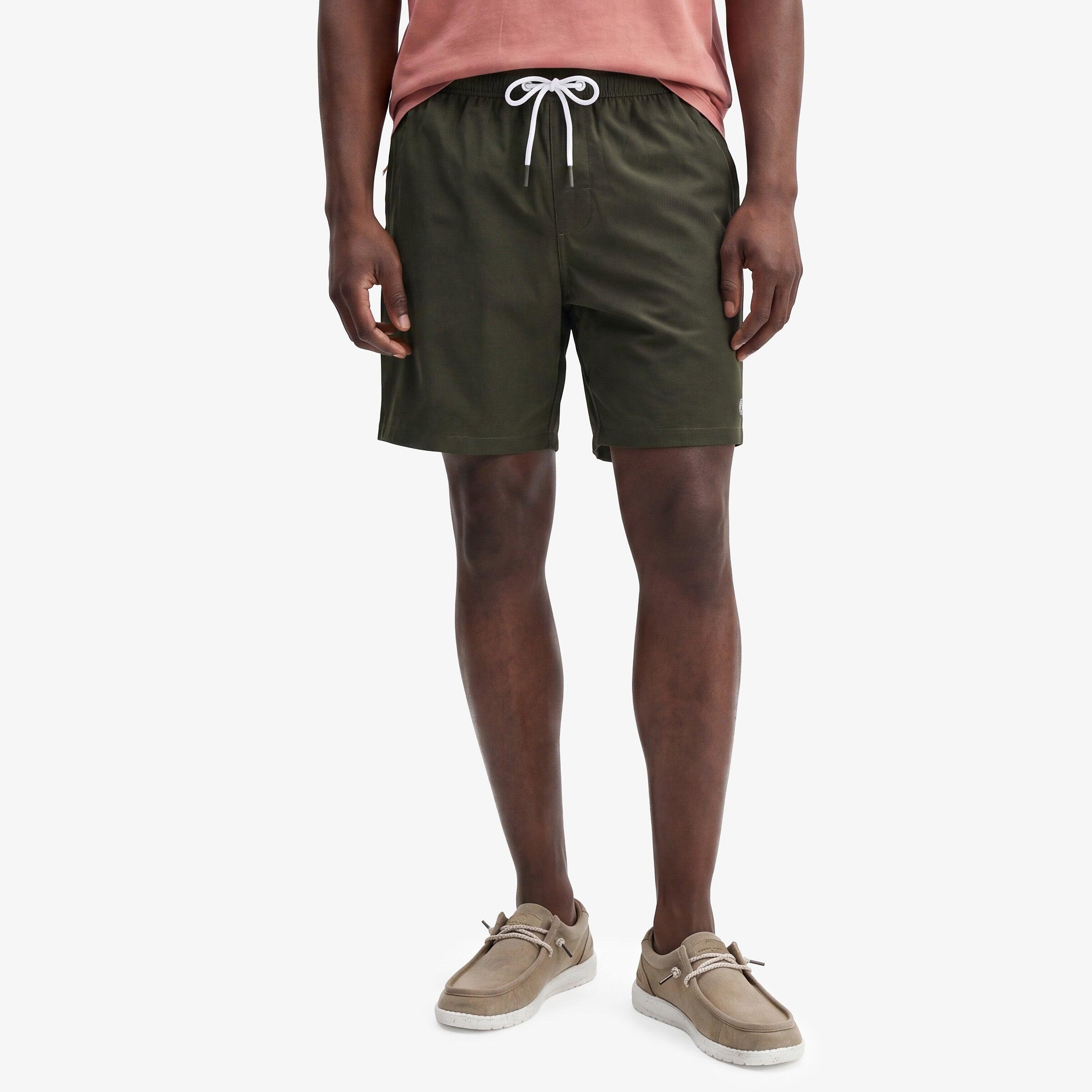 Pantaloncini da bagno tinta unita Nestor verde kaki 2/4