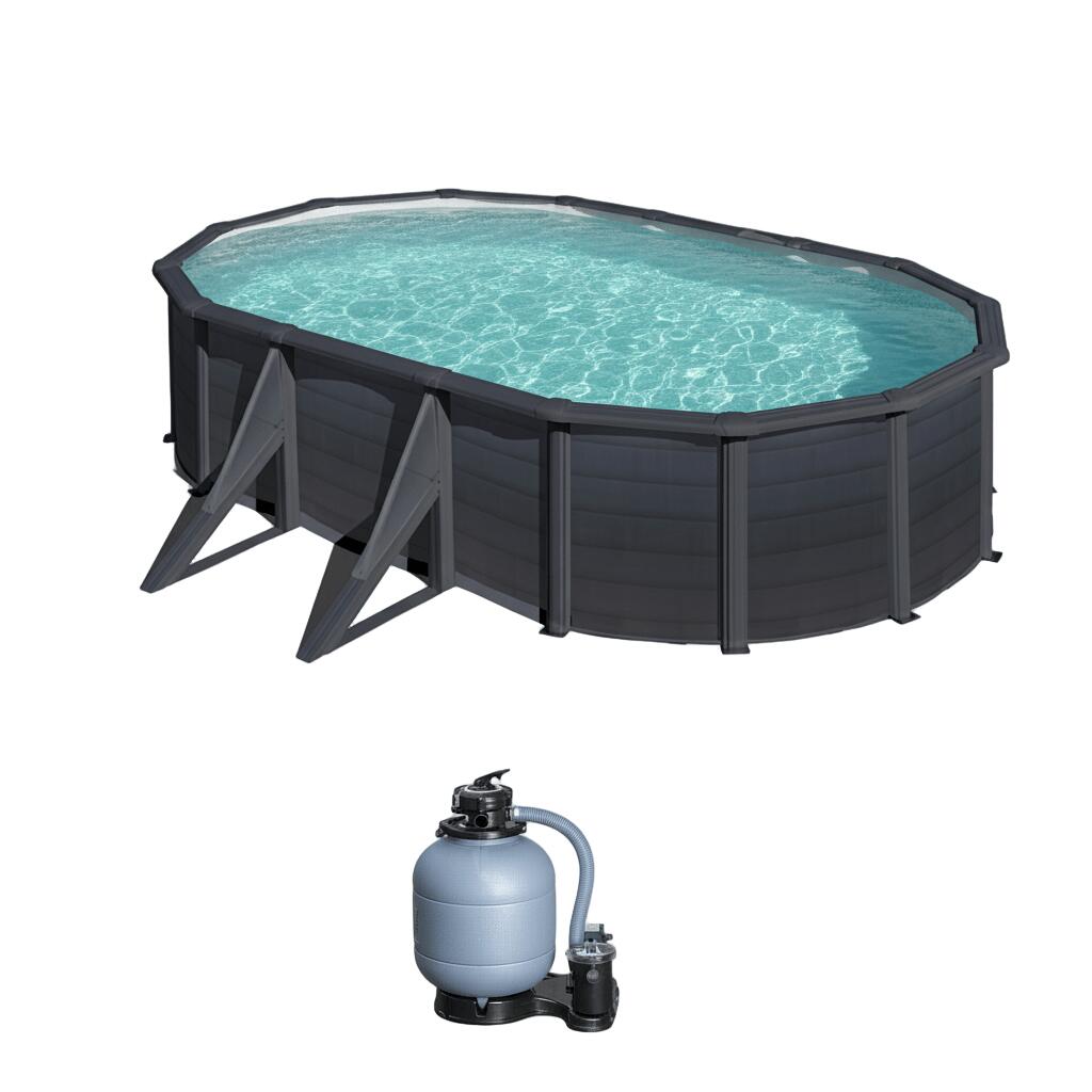 Piscina acero imitacion GRAFITO 500 x 300 x 120 cm 2/5