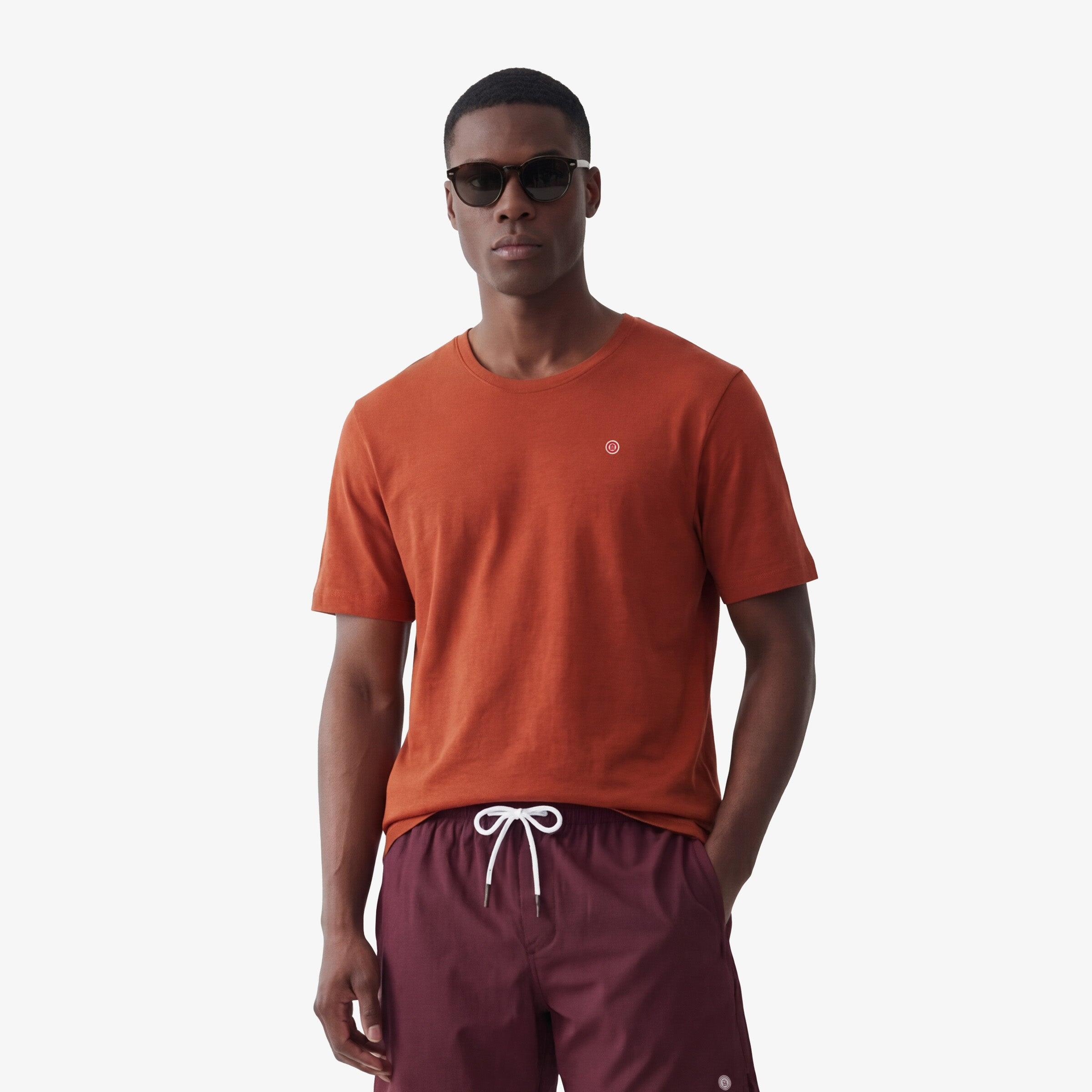 T-shirt girocollo Théo in cotone rosso 2/5
