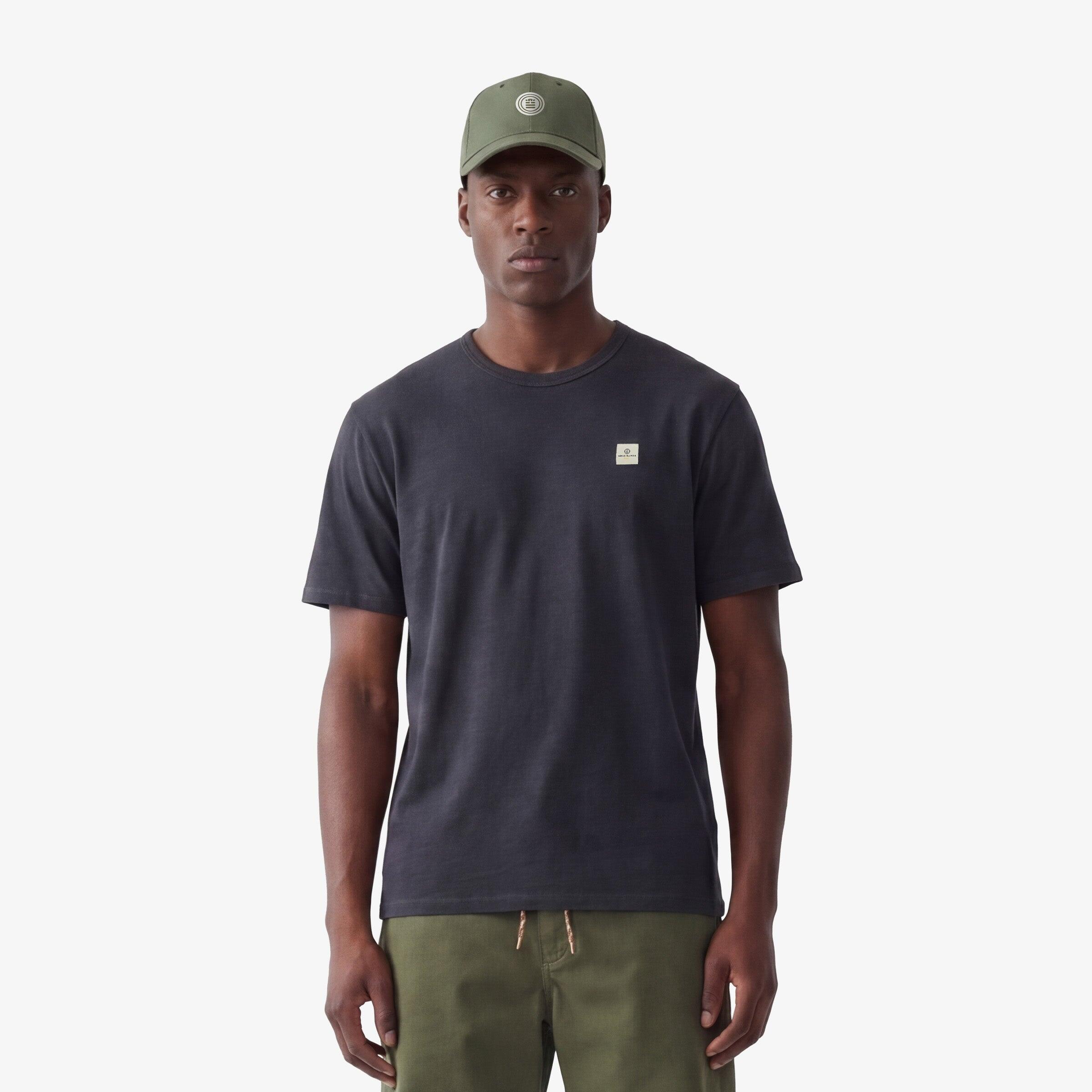 T-shirt girocollo in jersey fiammato con effetto pigment dye grigio antracite 2/5