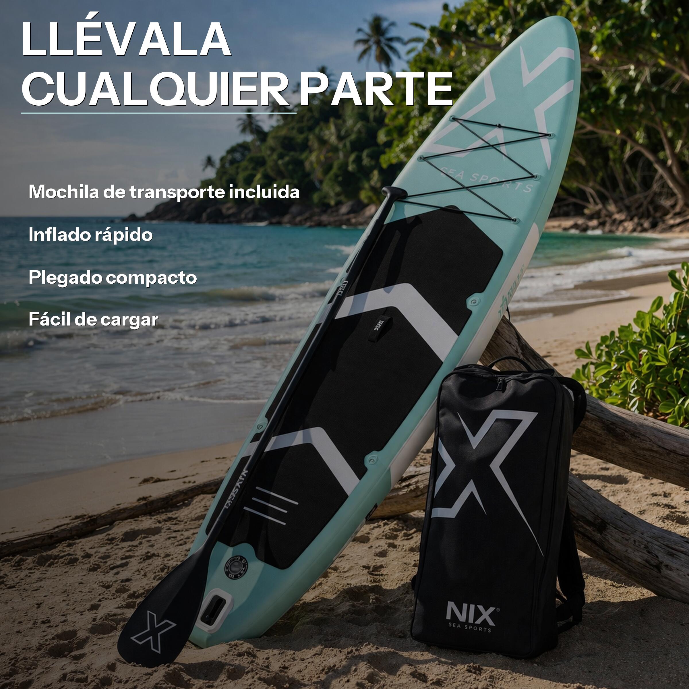 Pack stand up paddle gonflable 11" (335 x 84 x 15 cm), jusqu'à 159 kg, turquoise 7/7