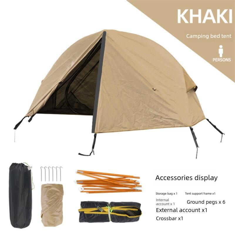 Single Person Portable Camping Tent - Khaki