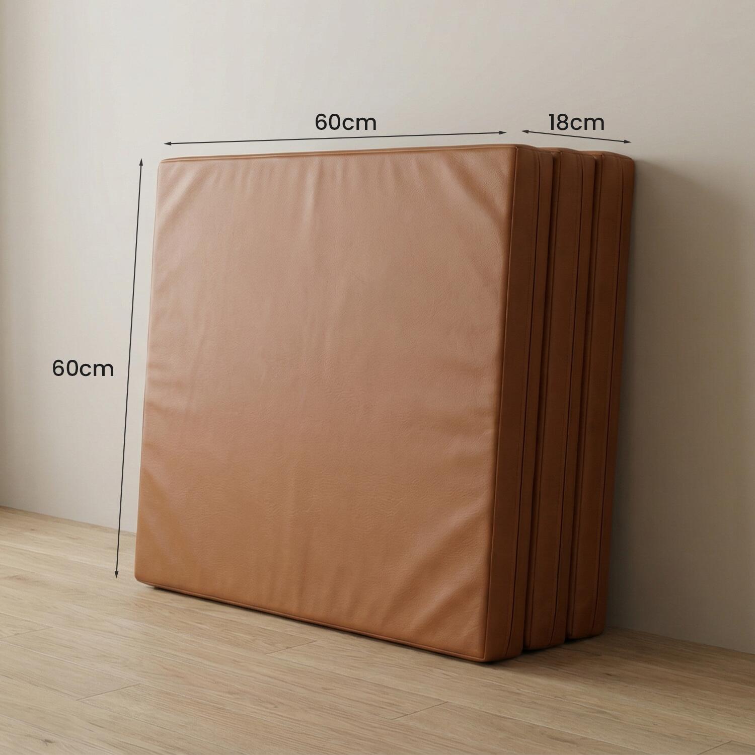 Jeflex Tappetino ginnastica pieghevole 180x60x6 cm marrone morbido 7/7