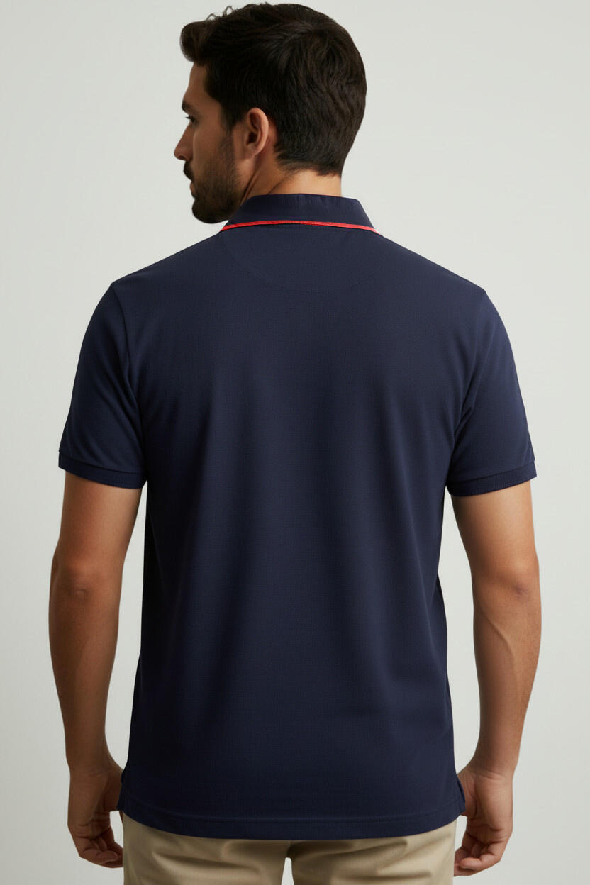 Polo homme bleu 2/5