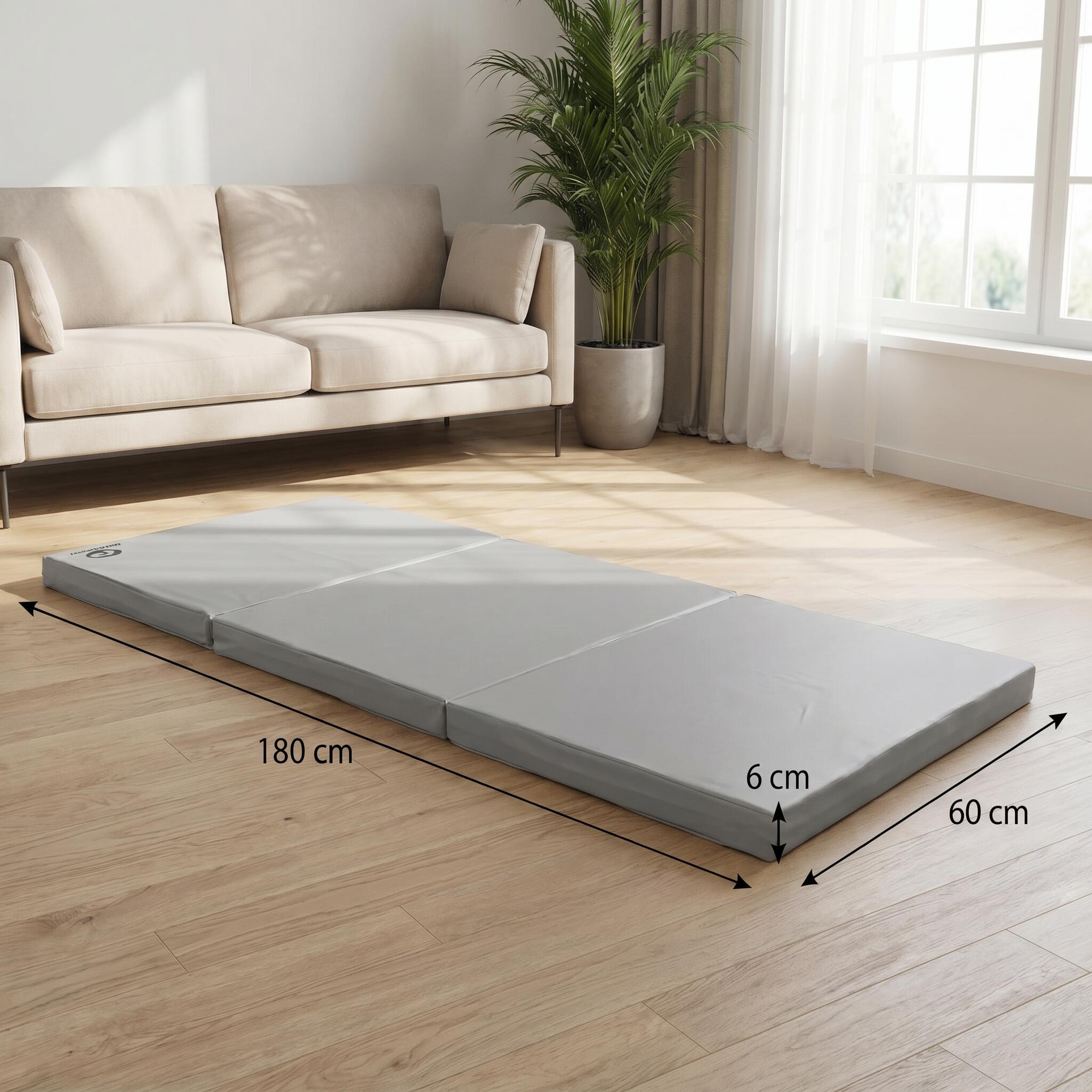 Tapis de gymnastique Jeflex pliable sportif 180 x 60 x 6 cm, couleur grise 7/7